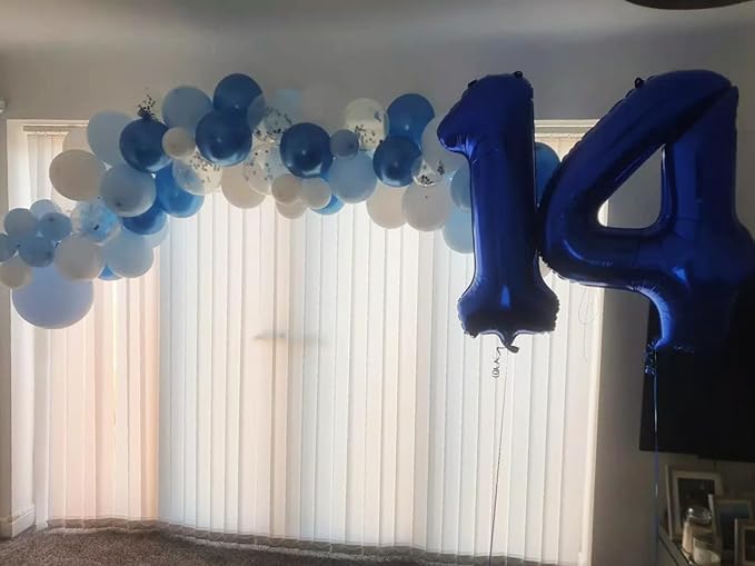 Navy Blue Balloon Number 4, Number Balloon for 4th Birthday Decorations, 40 Inch Big Balloons for 4, 14, 40 Wedding Anniversaries Party