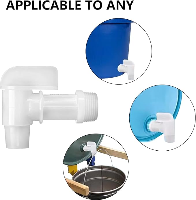 8Pcs 3/4” Male Barrel Faucet for 5 Gallon Water Jugs Plastic Drum Faucet Spigot Replacement Water Spigot by MUGLIO (White)