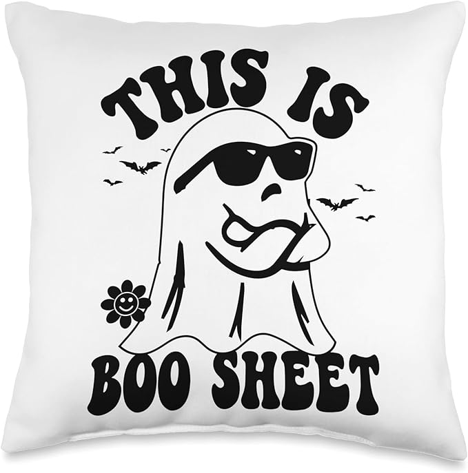 This Is Some Boo Sheet Funny Halloween Ghost Throw Pillow