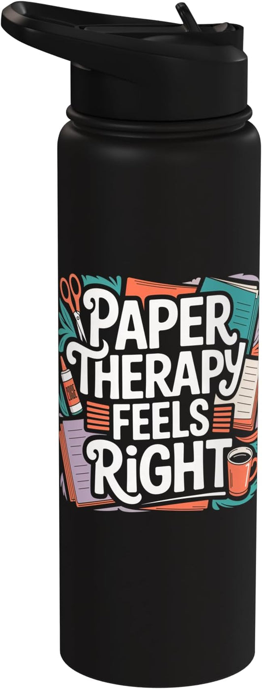 Paper Therapy Feels Right Scrapbooking Stainless Steel Insulated Water Bottle
