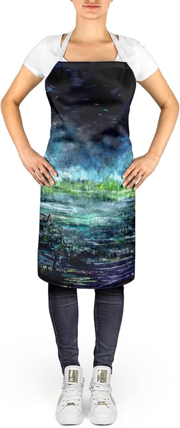 Caroline's Treasures By The Moonlight Apron Cooking Kitchen Server Baking Crafts Gardening for Adult Women Men, Unisex, Large, Multicolor