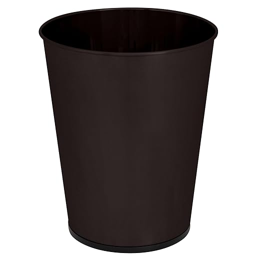 Bath Bliss 5 Liter Small Wastebasket | Round Open Top | Trash Can | Bathroom | Bedroom | Kitchen | Office | Dorm | Disposal Waste Bin | Garbage | Oil Rubbed Bronze