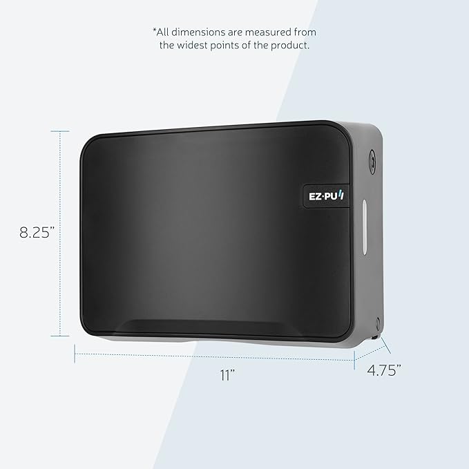 EZbrnd Wall Mount MULTIFOLD Paper Towel Dispenser for Kitchen/Bathroom/Office/RV/Airbnb, Black, 3200B-EZ