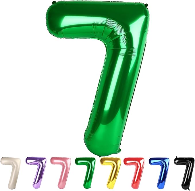 Number 7 Balloons Dark Green Party Decorations for Women Men, 40 In Big 7th Balloons for Engagement, Wedding, Celebration Party, Graduations, Photo Shoot