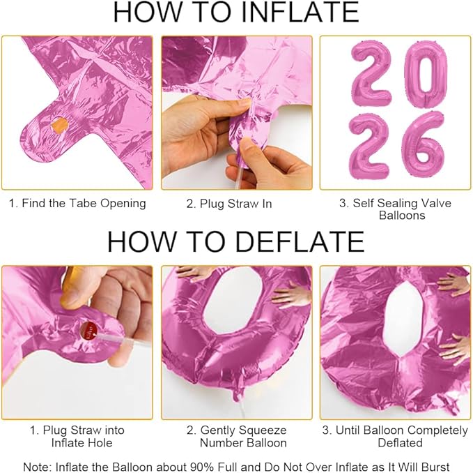 2026 Balloons Pink 2026 Foil Number Balloons, 40 inch 2026 Balloons New Year, Large 2026 Mylar Balloons for 2026 New Years Eve Party Supplies Festival Birthday Anniversary Graduation Decorations