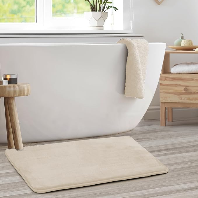 Clara Clark Bathroom Rugs, Velvet Memory Foam Bath Mat, Non-Slip Bath Rugs, Machine Wash, Dries Quickly, Ultra Soft Plush Bath Mats for Bathroom,