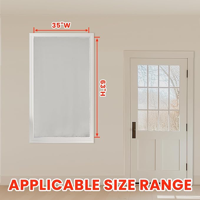 AJAZZ self Adhesive Portable 100% Blackout Curtains Simple and Easy to installBedroom Window Thermal Lnsulated Kitchen Room Darkening Black Small Drapes 1-Pack