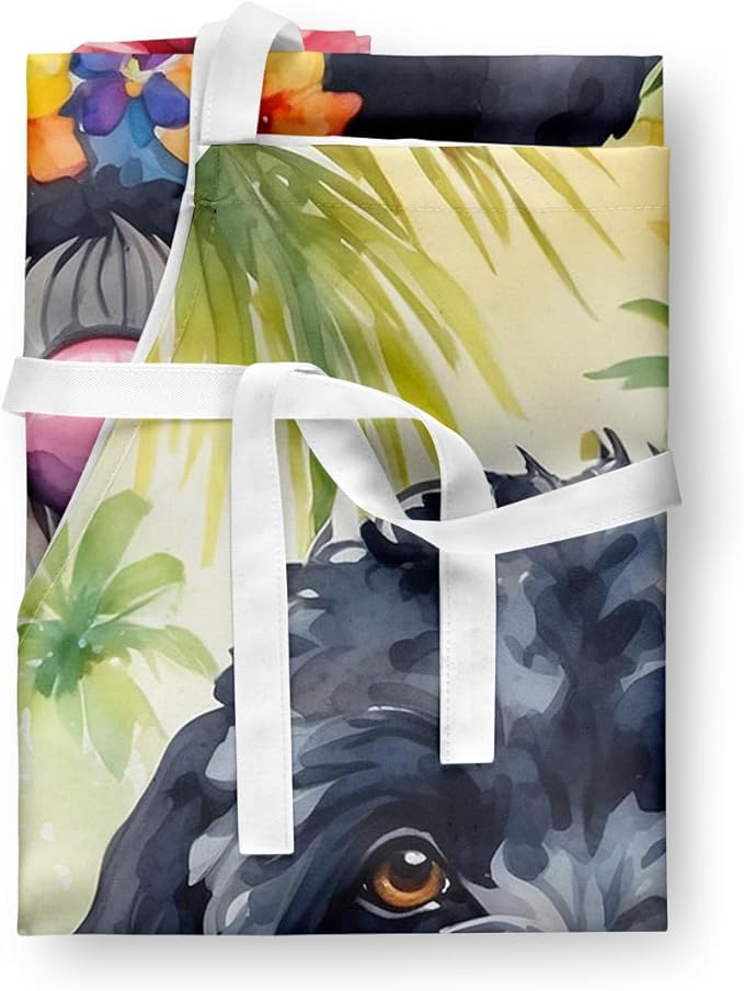 Caroline's Treasures Portuguese Water Dog Luau Apron Cooking Kitchen Server Baking Crafts Gardening for Adult Women Men, Unisex, Large, Multicolor