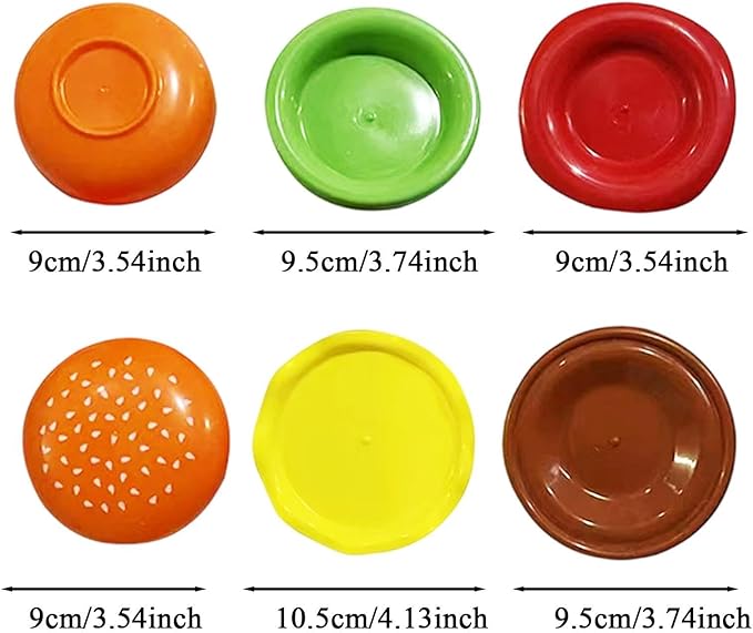 Burger Plates Set, Seasoning Dish Pack, Stackable Bowls with Portable Storage, Kitchen Accessory with Dishwasher Safe Details, 3.94x4.72 inches Sauce Container, Restaurant Fixture for BBQ Party Snack