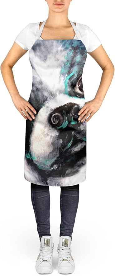 Caroline's Treasures Boston Terrier Pretty Please Apron Cooking Kitchen Server Baking Crafts Gardening for Adult Women Men, Unisex, Large, Multicolor
