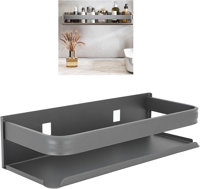 Tyenaza Bathroom Rack, Muti Purpose Floating Shelves Wall Mounted Wall Storage Shelves for Bedroom Living Room Bathroom Kitchen (25cm)