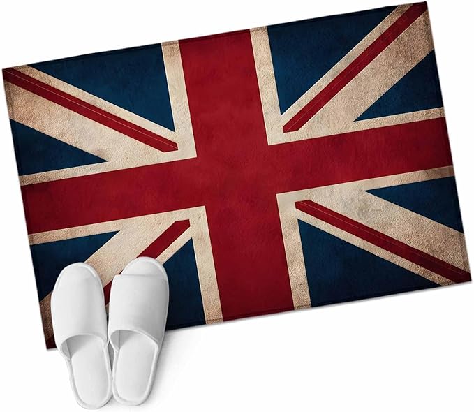 Area Rug 2x3ft, Vintage Union Jack Flag Washable Rugs for Living Room Bedroom, Reerto Flags of The United Kingdom Soft Non-Slip Area Rugs Rectangle Floor Carpet for Dining Room