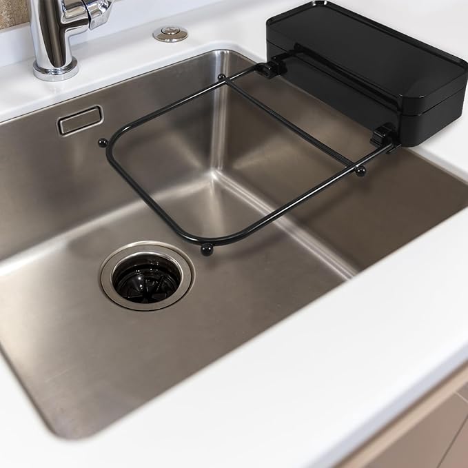 Mipcase Kitchen Sink Residue Strainer Rack with Suction Cups Space-saving Drain Filter for Easy Cleaning and Towel Hanging for Kitchen Organization and Garbage Disposal Management