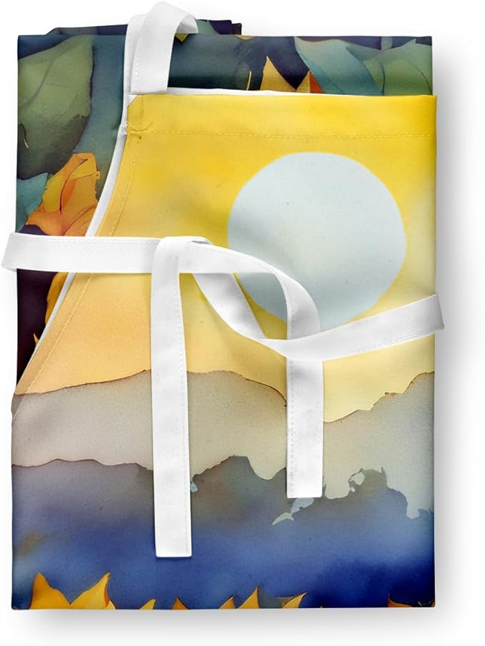 Caroline's Treasures Sunflowers in Watercolor Apron Cooking Kitchen Server Baking Crafts Gardening for Adult Women Men, Unisex, Large, Multicolor