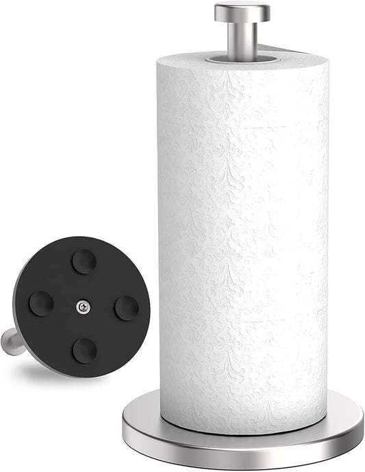 Paper Towel Holder Countertop | Metal Bathroom Towel Holder Stand,Stainless Steel Countertop, Vertical Dispenser for Bathroom Kitchen
