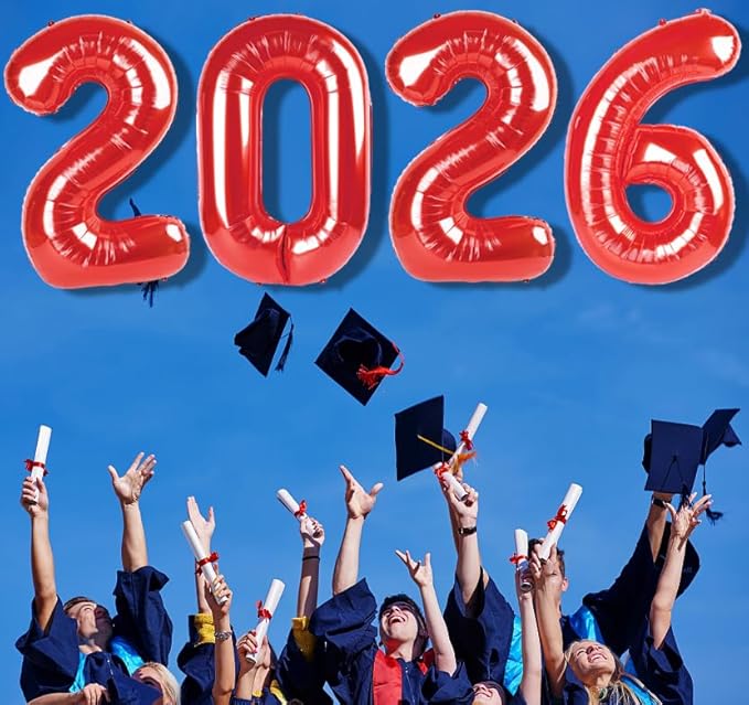 2026 Balloon Number Red Number Ballon 2026 Party Decorations for Happy New Years, 40 Inch Big Balloons for 2026 Birthday Anniversaries Celebration Graduation Wedding