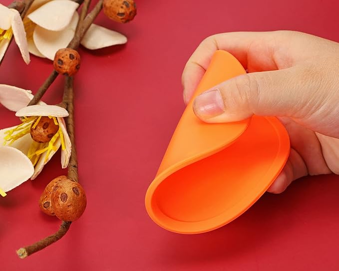 ONLYKXY 3 Pieces 3.93 Inch Silicone Coasters, Round Coasters for Drinks, Beverage Coffee Tea Coaster (Orange)