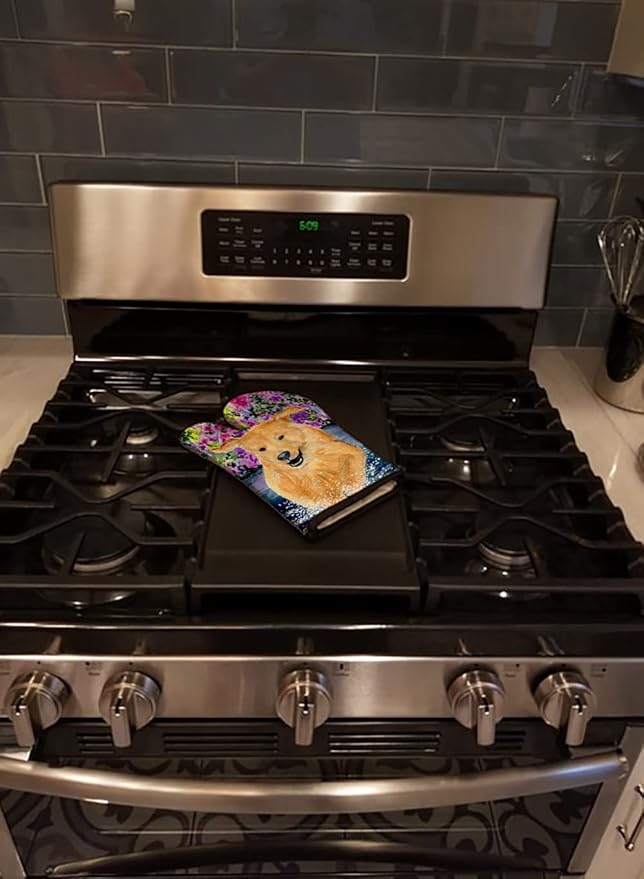Caroline's Treasures SS8627OVMT Golden Retriever Oven Mitt Heat Resistant Thick Oven Mitt for Hot Pans and Oven, Kitchen Mitt Protect Hands, Cooking Baking Glove