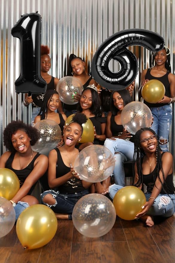 40 Inch 15 Number Balloon, 15 51 Birthday Balloon, Black Party Decoration for 15th Birthday Party Decoration, Promotion Events Decor, Photo Prop