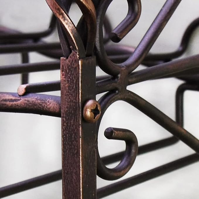 Creative European Wrought Iron Wine Rack Living Room Kitchen Bar Wall Decoration Rack Free Standing Narrow