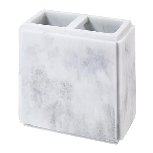 Avanti Linens - Toothbrush Holder, Resin Countertop Decor, Marble Inspired Bathroom Accessories (Catania Collection)
