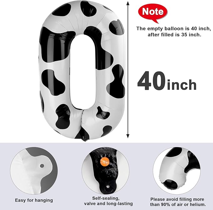Number 0 Balloons 40 Inch White Black Number Balloons for 10 20 30 40 50 60 70 80 90 100 Numbers Balloon Birthday Decorations Wedding Event Baby Shower