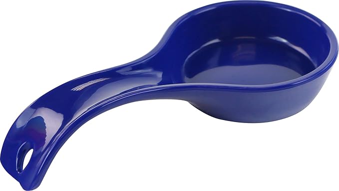 Reston Lloyd Kitchen Counter Utensil Spoon Rest, Ladles, Spaghetti Forks, & Spatulas, Durable BPA-Free Plastic – Dishwasher Safe, Décor, Space Saving Hanging Hole on Handle, Indigo