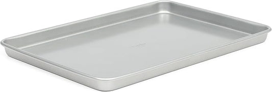 Martha Stewart Gallen 15 x 10 Inch Nonstick Carbon Steel Cookie Sheet – Silver, Durable Bakeware for Even Baking and Easy Cleanup