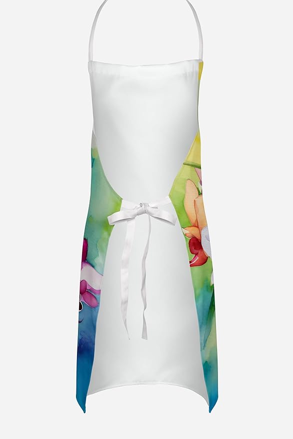 Caroline's Treasures Orchids in Watercolor Apron Cooking Kitchen Server Baking Crafts Gardening for Adult Women Men, Unisex, Large, Multicolor