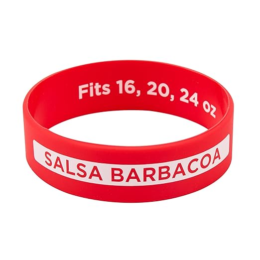 Restaurantware Silicone Squeeze Bottle Band 10 Count 2.75 Inch Dishwasher Safe Condiment Identification Band, BBQ Red Non-Slip Label Band for Condiment Labeling at Restaurants, Food Trucks