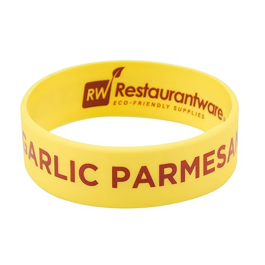 Restaurantware Silicone Squeeze Bottle Band 10 Count 2.75 Inch Dishwasher Safe Condiment Identification Band, Garlic Parmesan Yellow Non-Slip Band for Condiment Labeling at Restaurants, Food Trucks