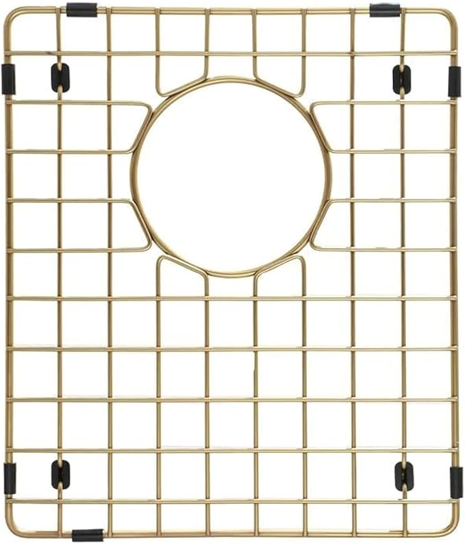 Starstar Sinks Protector Matte Gold 304 Stainless Steel Kitchen Sink Bottom Grid, Rack (13 L x 15 W)