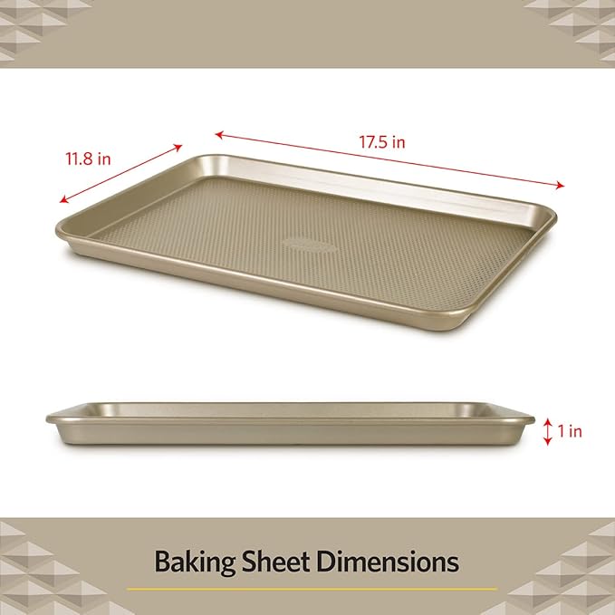 Glad Premium Nonstick Cookie Sheet – Heavy Duty Baking Pan with Raised Diamond Texture, Large
