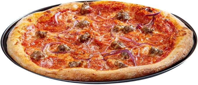 Restaurantware Met Lux 13" Pizza Pan with Pizza Cutter Bundle - Stainless Steel Commercial Pizza Wheel with Finger Guard and Aluminum Pizza Disk Tray - Professional Pizza Making Set