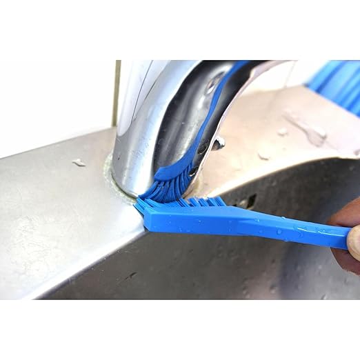 Vikan 44013 Brush,Detail,Stiff,9" x .5",PP/PBT,Blue