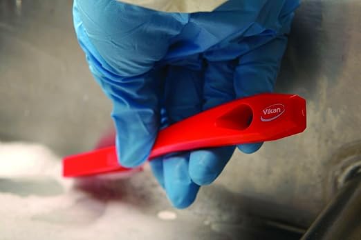 Vikan - 44014 Detail Brush, Multifunctional, Slip-Resistant Cleaning Tool, Extra Stiff Polypropylene & Polyester Bristle, 8 Inch, Red