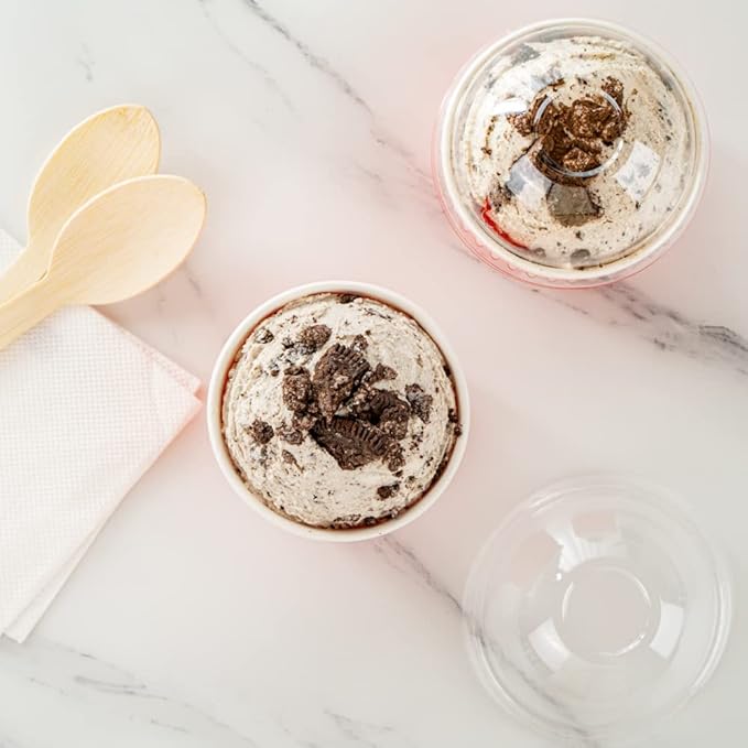 Coppetta 3-Ounce Dessert Cups, 200 Disposable Ice Cream Cups - Lids Sold Separately, Heavy-Duty, Red Paper Frozen Yogurt Bowls, For Hot And Cold Foods, Perfect For Gelato Or Mousse - Restaurantware