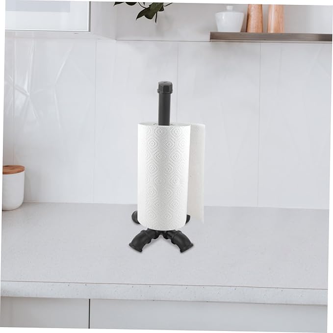 Operitacx Vintage Iron Paper Towel Holder Base Industrial Style Kitchen Roll Holder Countertop Paper Towel Stand for Farmhouse Decor