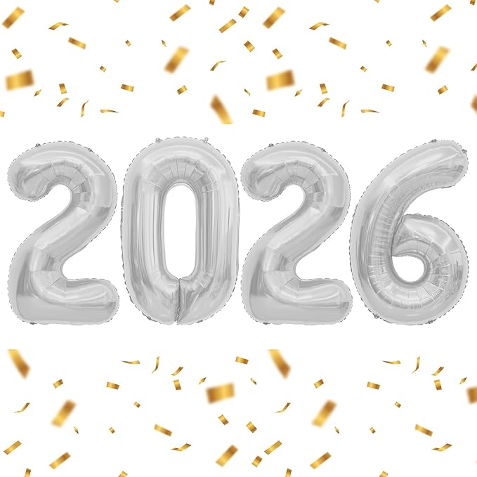 New Years Decorations Balloons 2026 Graduation Balloons 2026 Balloon Number 40 Inch 2026 Number Balloon Silver Graduation Decoration Class Of 2026 Decorations Grad Graduation Party Supplies