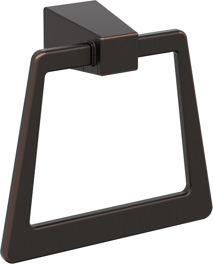 Amerock BH36002ORB | Oil Rubbed Bronze Towel Bar | 6-13/16 in (173 mm) Length Towel Holder | Blackrock | Hand Towel Holder for Bathroom Wall | Small Kitchen Towel Holder | Bath Accessories