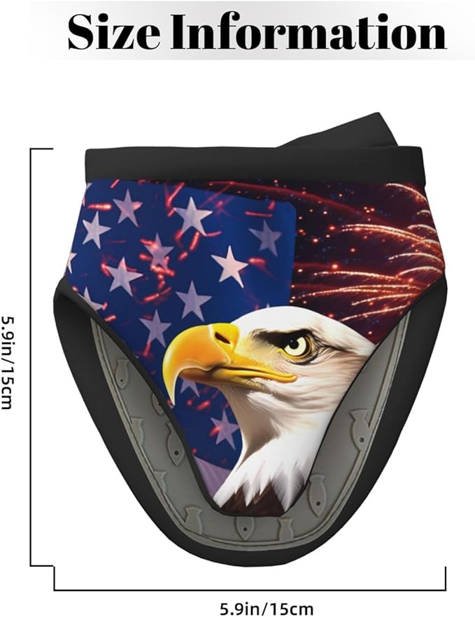 1 Pcs Mini Silicone Oven Mitts USA Eagle Flag Heat Resistant Grilling Gloves with Hanging Loop, Banner Firework Short Kitchen Mittens for Cooking Baking BBQ