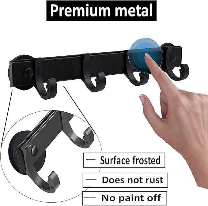 AUXPhome Magnetic BBQ Tool Rack, Universal Fridge Organizer Grill Cutlery Holder Towel Hanger - 4 Adjustable Rail Hooks Storage for Hanging Kitchen Utensils Tongs,Oven mitt,whisks,Hand Towel, etc.