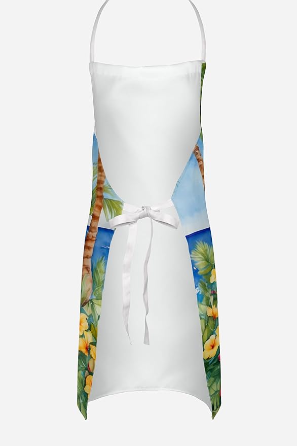 Caroline's Treasures American Bulldog Luau Apron Cooking Kitchen Server Baking Crafts Gardening for Adult Women Men, Unisex, Large, Multicolor