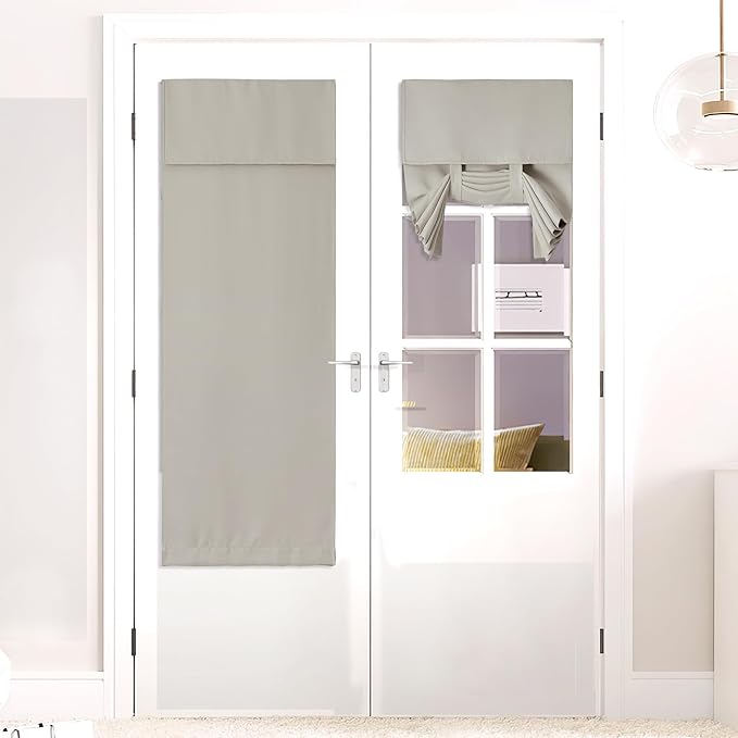NICETOWN Blackout Sidelight Curtains for Front Door, Side Curtains, Front Door Shades for Small Window, Thermal Insulated Window Covering, (1 Panel, W26 X L64, Light Flaxen)