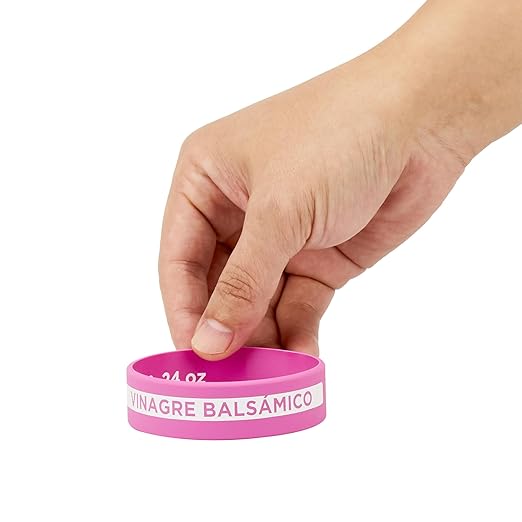 Restaurantware Silicone Squeeze Bottle Band 10 Count 2.75 Inch Dishwasher Safe Condiment Identification Band, Balsamic Vinegar Purple Non-Slip Band for Condiment Labeling at Restaurants, Food Trucks