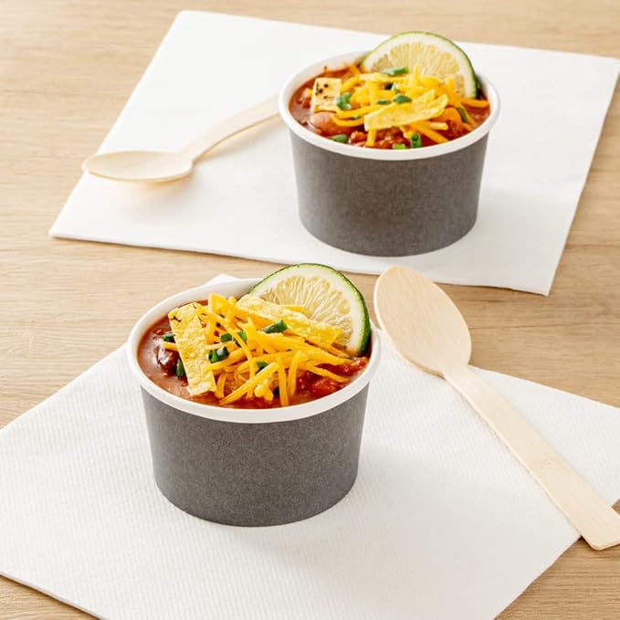 Coppetta 5-Ounce Dessert Cups, 50 Disposable Ice Cream Cups - Lids Sold Separately, Sturdy, Gray Paper Frozen Yogurt Bowls, For Hot And Cold Foods, Perfect For Gelato Or Mousse - Restaurantware