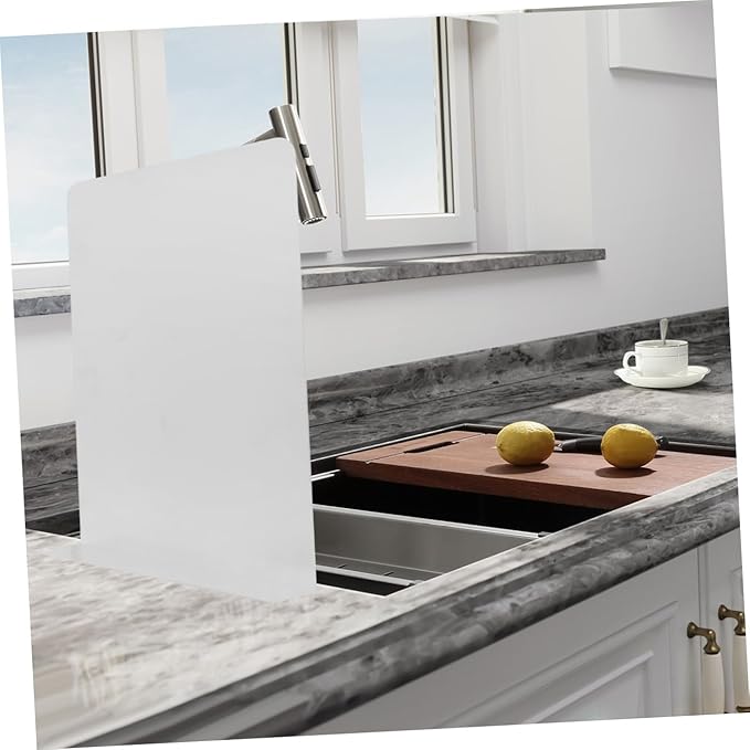 Mipcase 2-Piece Stainless Steel Wall-Mounted Sink Splash Guard Set Kitchen Side Splash Protector Metal Splatter Shield for Cooking