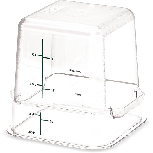 Carlisle FoodService Products Squares Square Food Storage Container with Stackable Design for Catering, Buffets, Restaurants, Polycarbonate (Pc), 4 Quarts, Clear