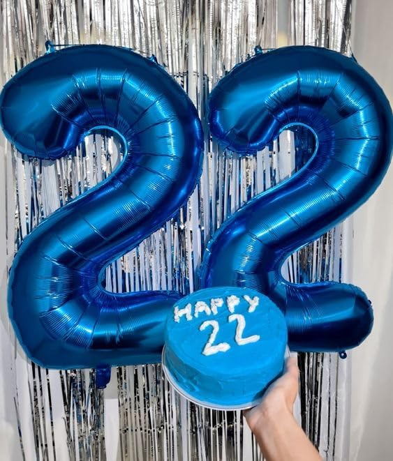 20 Number Balloon, Dark Blue Big Number Balloons for Women Men, 40 Inch Digital Balloon for Happy Birthday Decoration Supplies, Anniversaries, 2026 New Years Eve Party