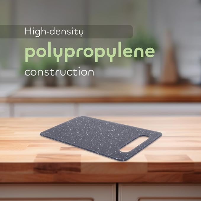 Luciano Housewares Cutting Board, High-density Polypropylene Chopping Board for Kitchen Use, Ideal for Cutting Vegetables, Fruits, and Meats, Kitchen Essentials, Gray, 9.75" x 9.88"
